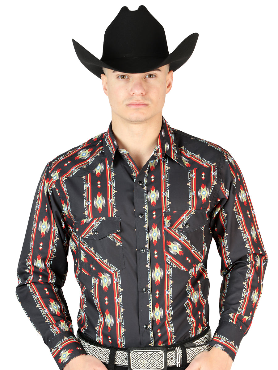 Black Long Sleeve Cowboy Shirt 44210 CABALLERO / M Black Long Sleeve Cowboy Shirt 44210 CABALLERO / M