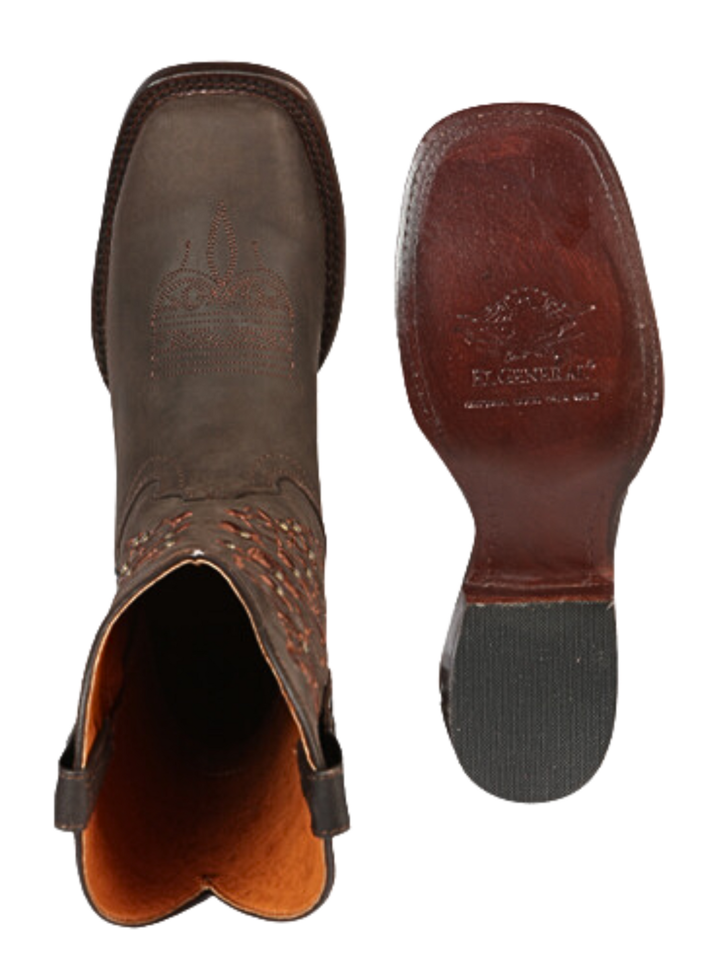 Botas Vaqueras Rodeo Clasicas de Piel Genuina para Mujer 'El General' - ID: 44847 Botas Rodeo Piel Genuina El General