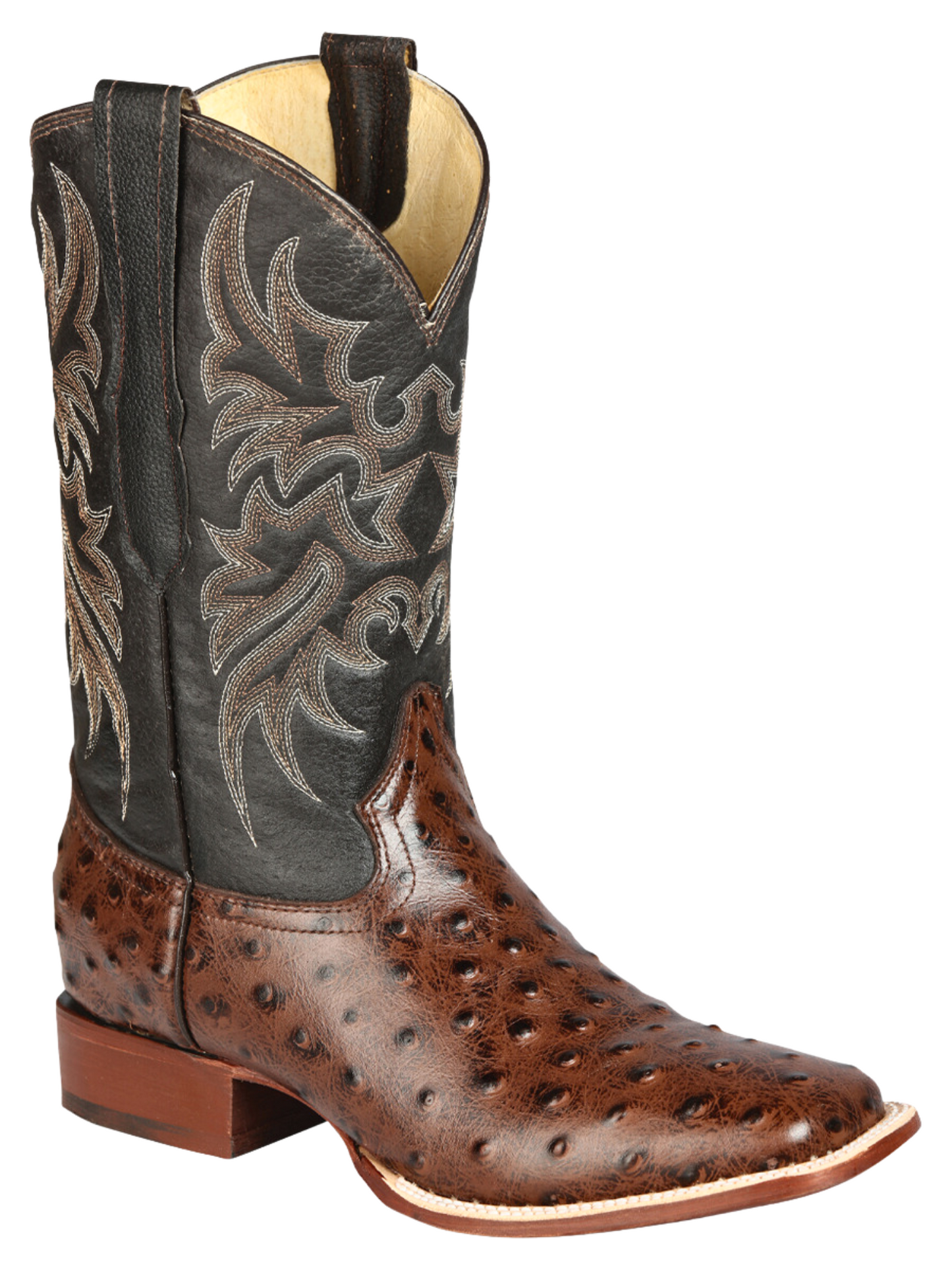 Botas Vaqueras Rodeo Imitacion de Avestruz Grabado en Piel Vacuno para Hombre 'El Señor de los Cielos' - ID: 44934 Botas Caiman Print El Señor de los Cielos