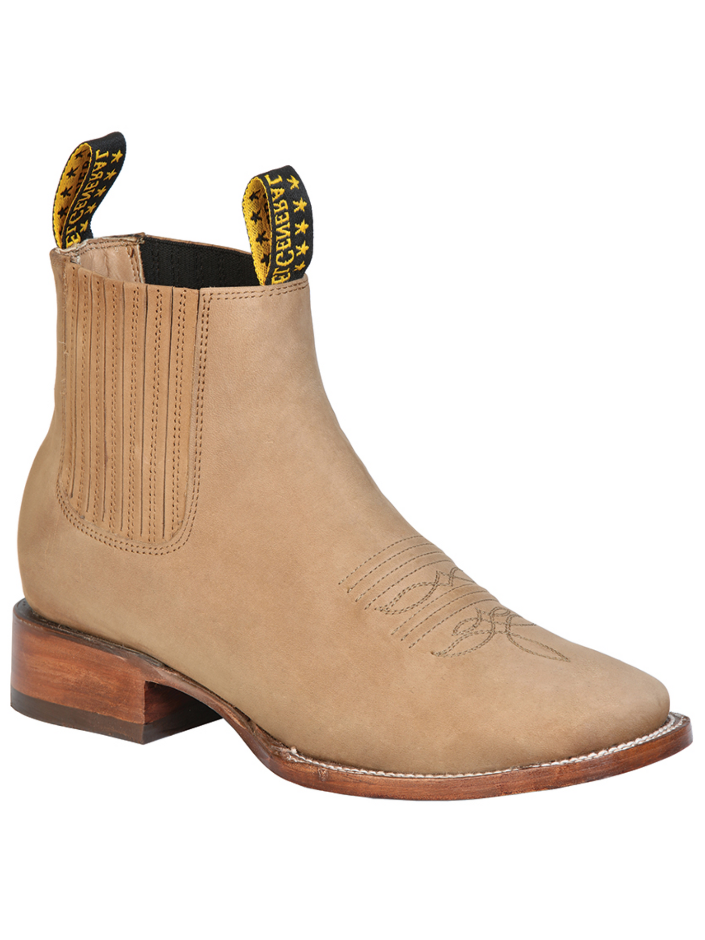 Botines Vaqueros Rodeo Clasicos de Piel Nobuck para Hombre 'El General' - ID: 126191 Botines Vaqueros Rodeo El General