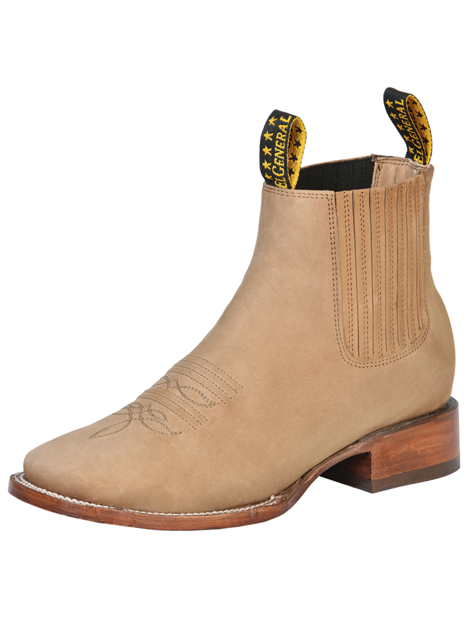 Nubuck Leather Cowboy Ankle Boots Western Ankle Boots Don Max Western