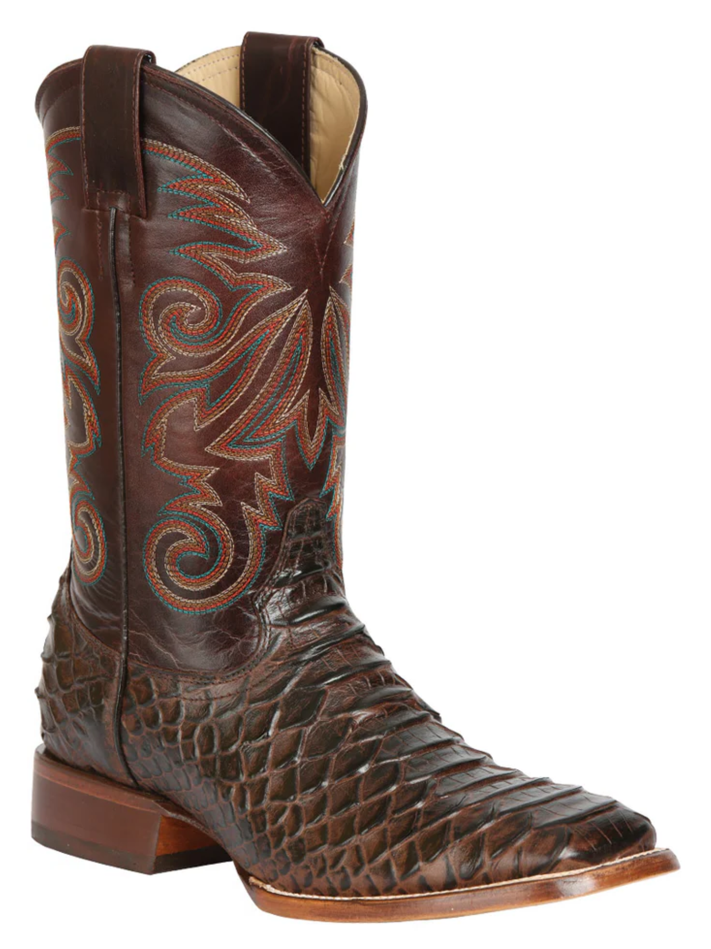 Botas Vaqueras Rodeo Imitacion de Python Grabado en Piel Vacuno para Hombre 'El General' - ID: 45468 Botas Python Print El General