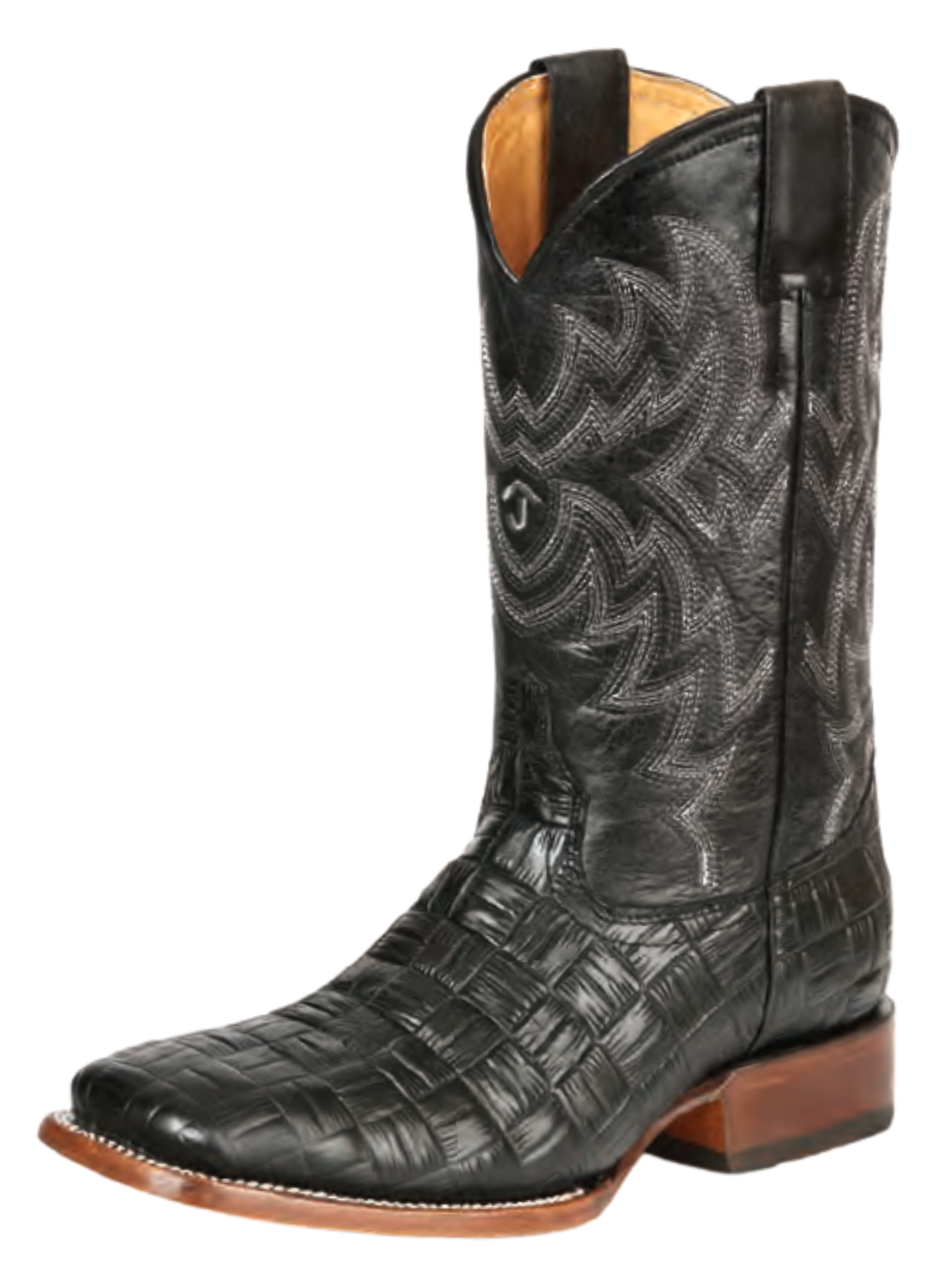 Cowboy Boots with Embossed Fabric in Cowhide Leather – Don  display picture 2