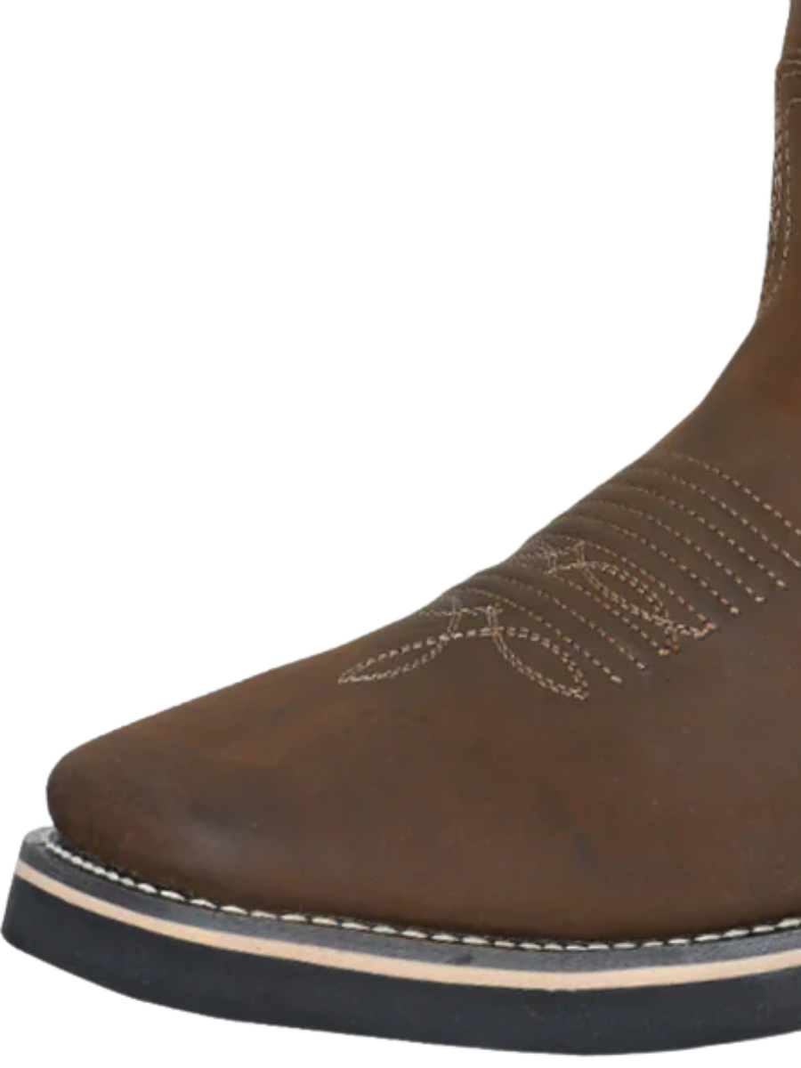 Botas de Trabajo Rodeo de Tubo Pull-On con Punta Suave de Piel Genuina para Hombre 'Establo' - ID: 41550 Botas de Punta Suave Establo