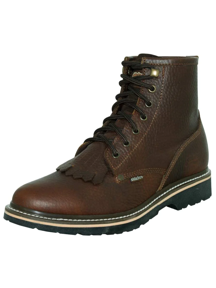 Genuine Leather Soft Toe Lace-up Work Boots for Men 'Establo' ID: 40963