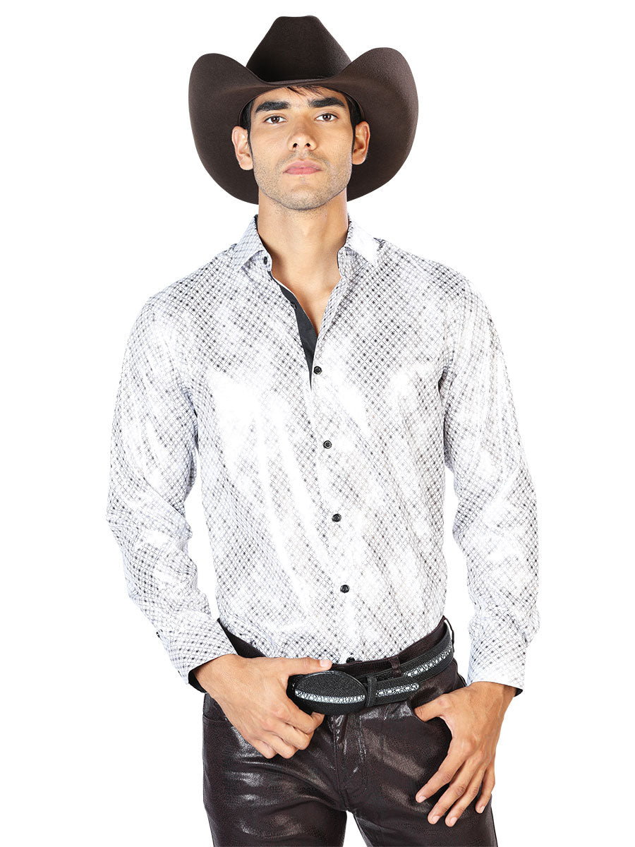 Camisa blanca hombre online estampada