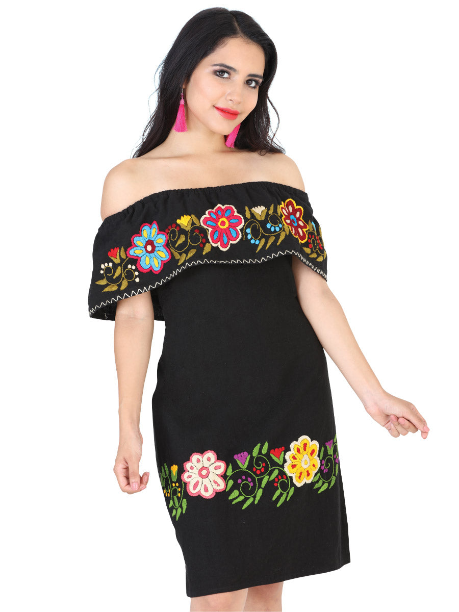 Handmade Olan Embroidered Flower Dress for Woman