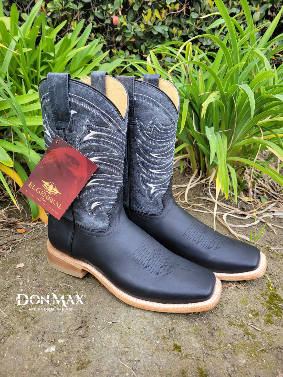 Botas Vaqueras Rodeo Clasicas de Piel Genuina para Hombre 'El General' - ID: 42994 Botas Piel Genuina El General