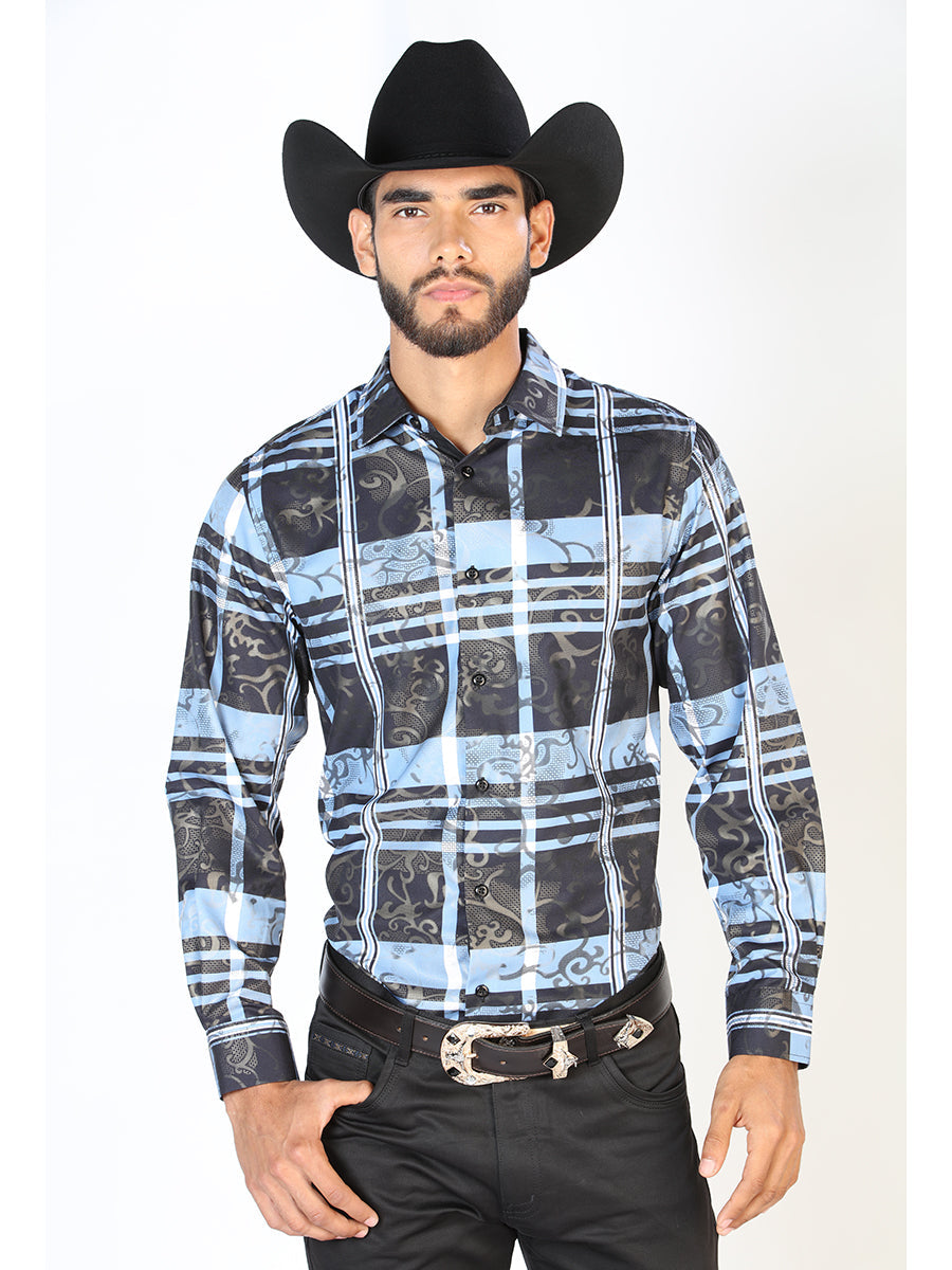 Camisa Vaquera Manga Larga Estampada Cuadros - Western Shirt – Don Max