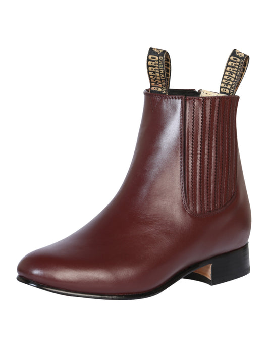 Classic Genuine Leather Charro Ankle Boots for Men 'El Besserro' - ID: 202 Ankle Boots El Besserro Vino