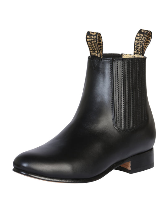 Classic Charro Genuine Leather Ankle Boots for Men 'El Besserro' - ID: 207