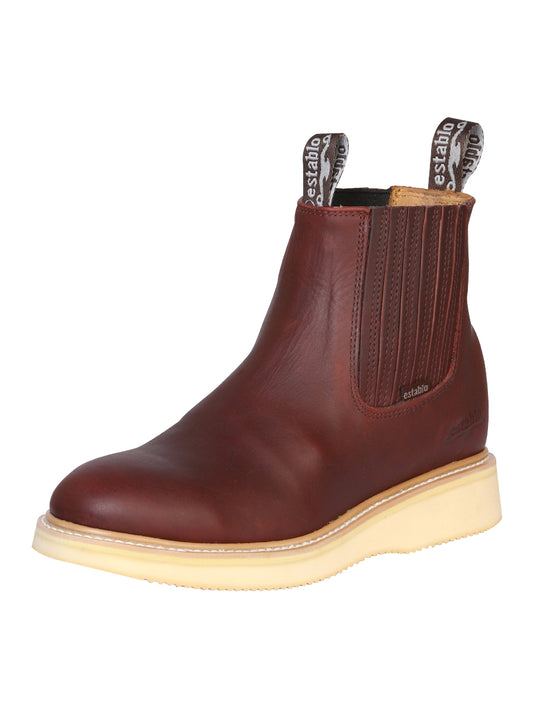 Men's Genuine Leather Soft Toe Pull-On Work Boots 'Establo' - ID: 321 Work Boots Establo Shedron