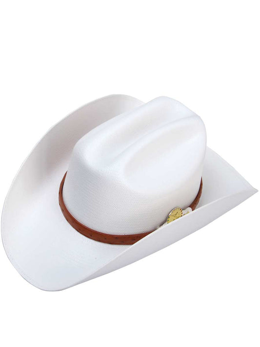 Kapaz 100X Rice Paper Hat for Men 'El General' - ID: 3504 Cowboy Hat El General Blanco