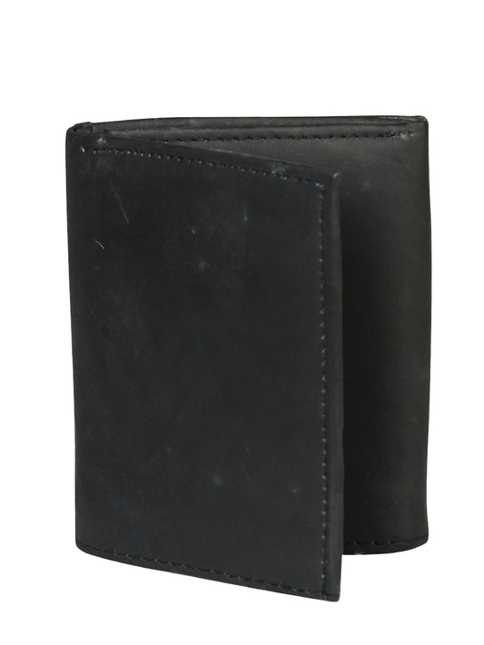 Billetera Delgada Trifold de Piel Genuina de Borrego 'El General' - ID: 8828 Billeteras El General Black