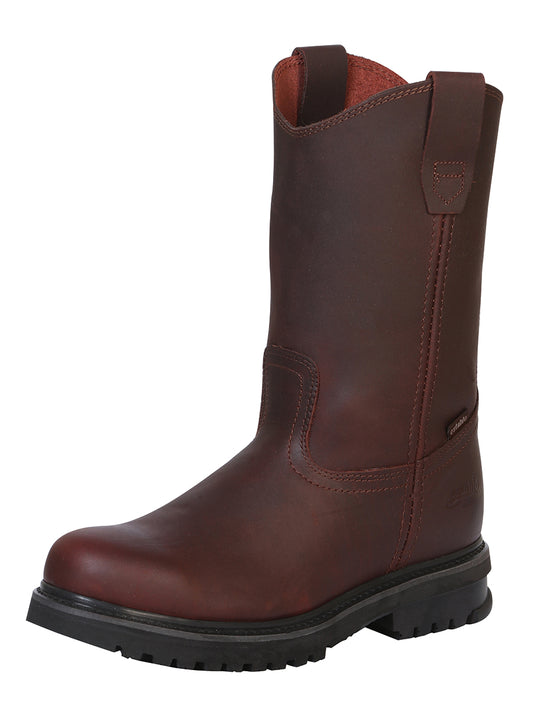Men's Genuine Leather Soft Toe Pull-On Tube Work Boots 'Establo' - ID: 13351 Work Boots Establo Shedron