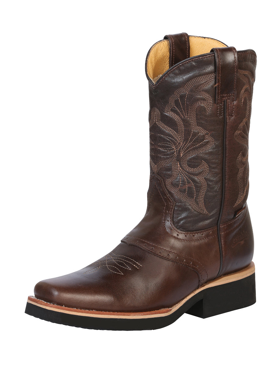 Men's Genuine Leather Soft Toe Pull-On Tube Rodeo Work Boots 'Establo' - ID: 33557 Work Boots Establo