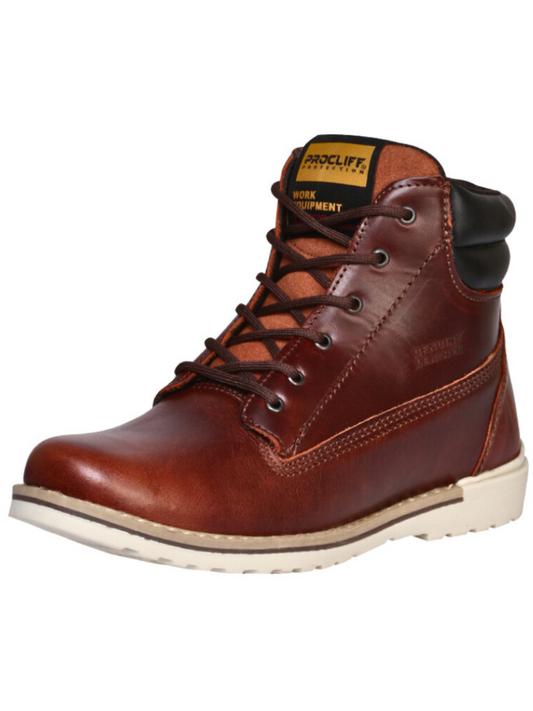 Genuine Leather Soft Toe Lace-up Work Boots for Women/Youth 'Procliff Protection' - ID: 35201