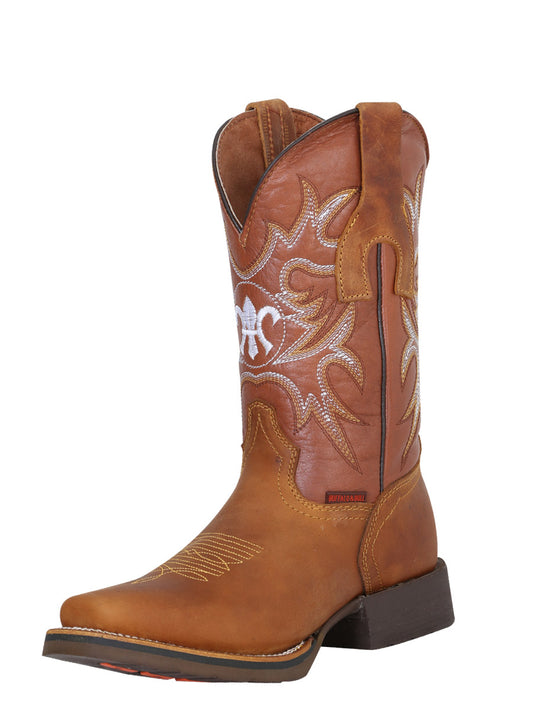 Classic Genuine Leather Rodeo Cowboy Boots for Women/Youth 'El General' - ID: 40949 Cowgirl Boots El General Miel