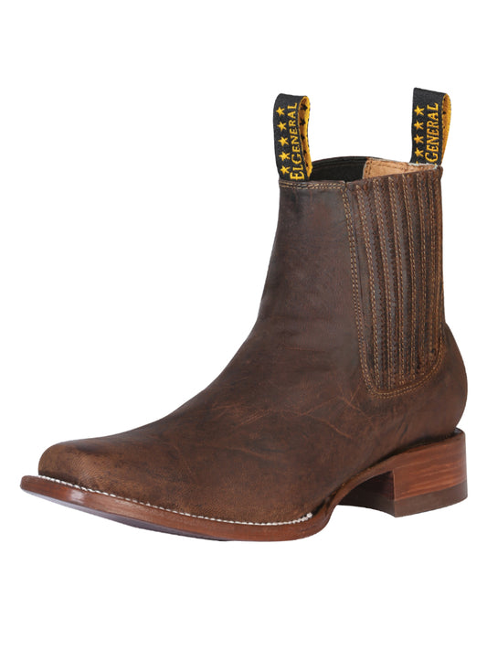 Classic Goatskin Rodeo Cowboy Boots for Men 'El General' - ID: 41499