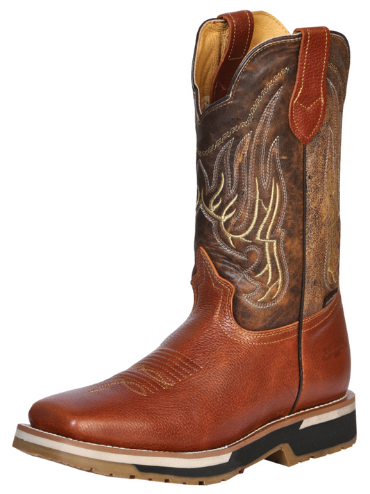 Men's Genuine Leather Soft Toe Pull-On Tube Rodeo Work Boots 'Establo' - ID: 41540 Work Boots Establo Miel