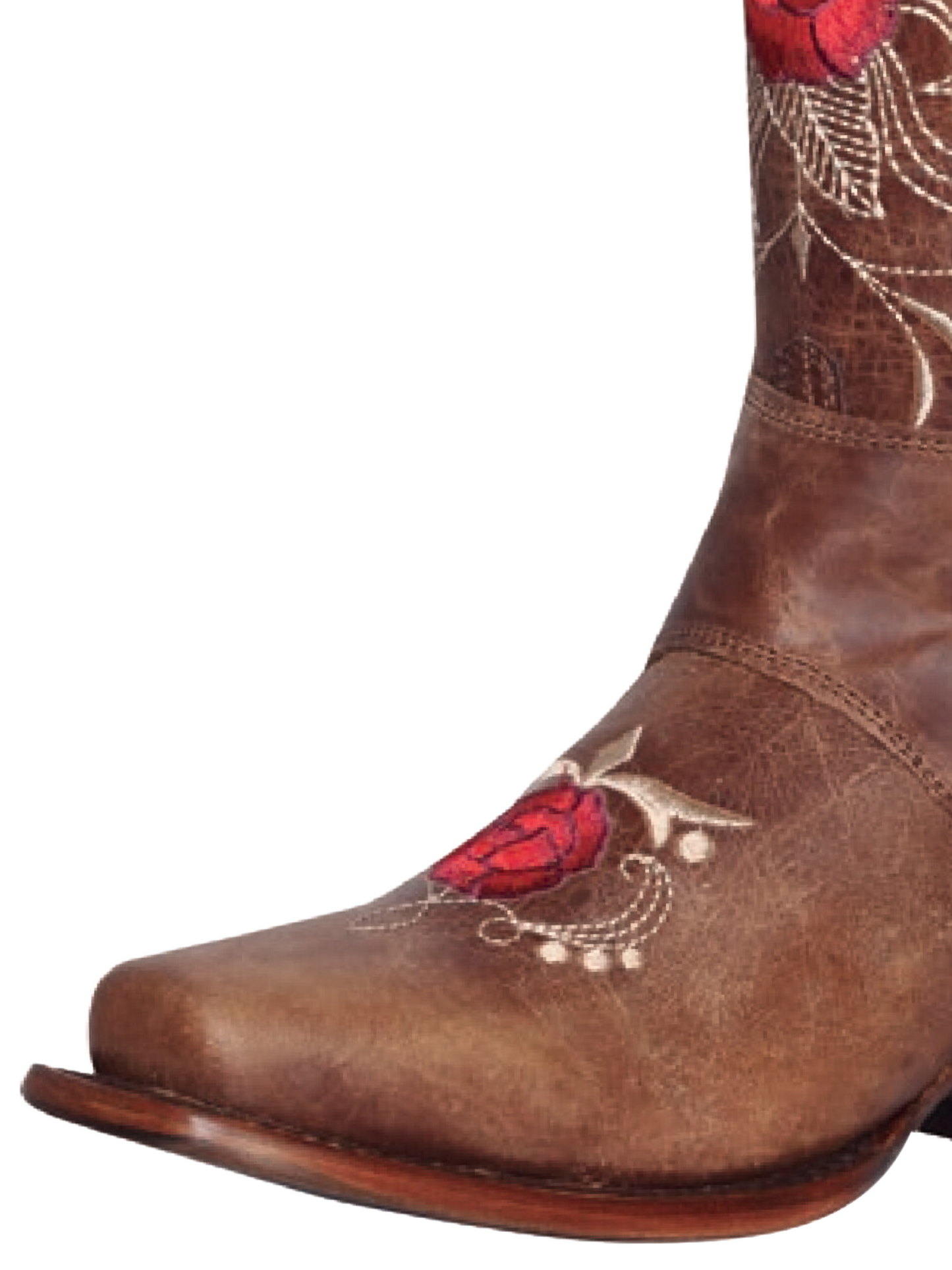 Rodeo Harness Cowboy Boots with Embroidered Genuine Leather Flower Tube for Women 'El General' - ID: 41783