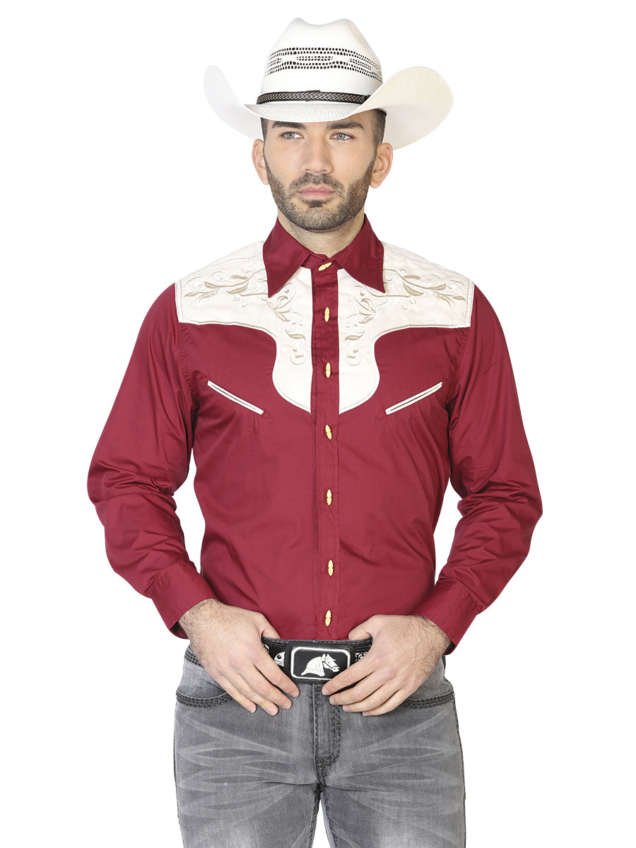 Long Sleeve Embroidered Charro Cowboy Shirt - Western Shirt – Don Max ...