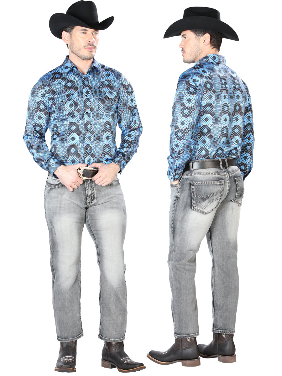 Pantalon de Mezclilla Stretch Piedra Deslavado para Hombre 'Centenario' - ID: 42856