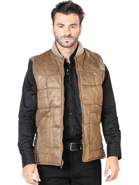 Ultralight Quilted Vest Supreme Quality AAA Tan for Men 'El General' - ID: 43318