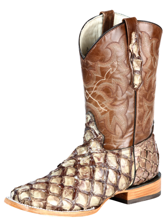 Original Monster Fish Exotic Rodeo Cowboy Boots for Men '100 Years' - ID: 44114 Cowboy Boots 100 Years Mink