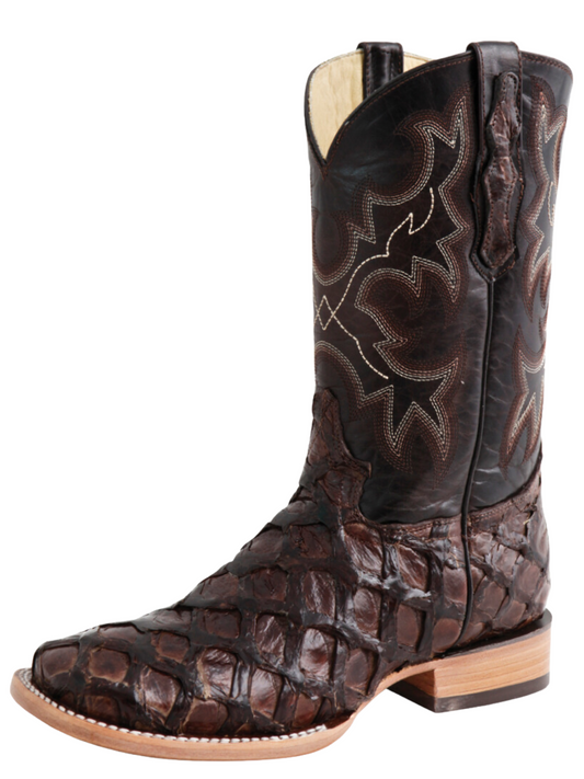 Original Monster Fish Exotic Rodeo Cowboy Boots for Men '100 Years' - ID: 44116 Cowboy Boots 100 Years Chocolate