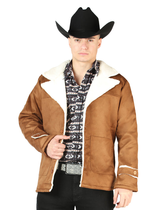 Supreme Quality Tan Denim Leather Jacket for Men 'El General' - ID: 44139 Suede Western Jacket El General Tan