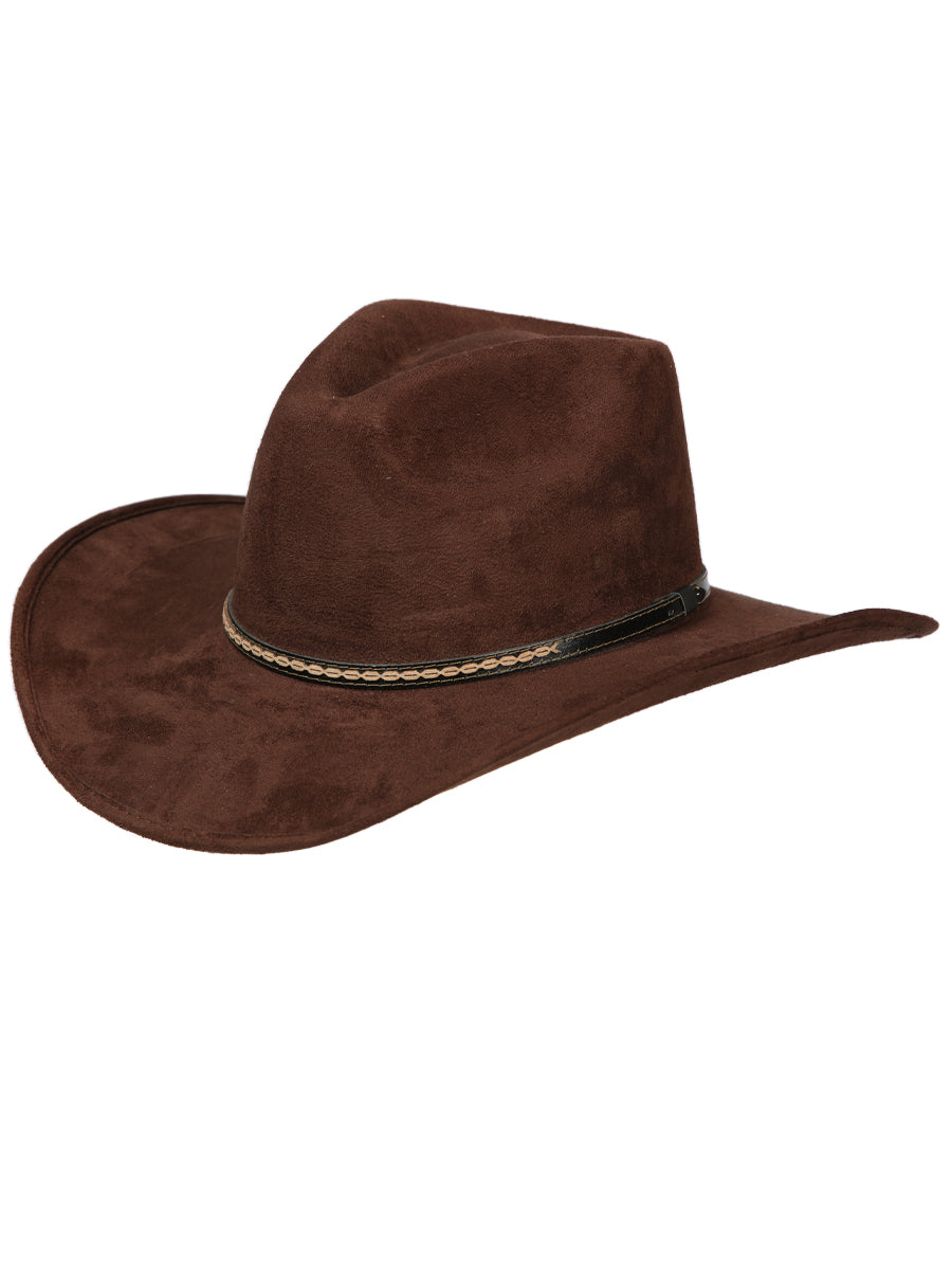 Sombrero Vaquero Horma Indiana de Gamuza para Mujer / Unisex 'El General' Cowboy Hat El General Choco