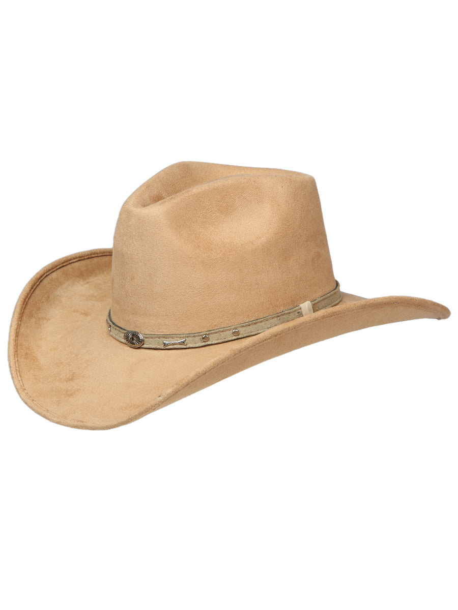 Sombrero Vaquero Horma Indiana de Gamuza para Mujer / Unisex 'El General' Cowboy Hat El General Camel