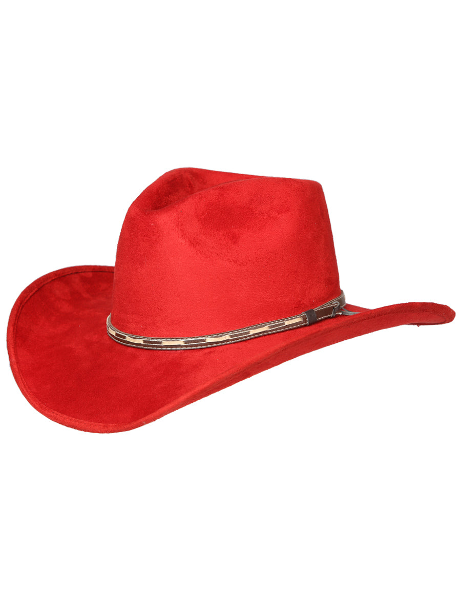 Suede Indiana Last Cowboy Hat for Women / Unisex 'El General' Cowboy Hat El General Red