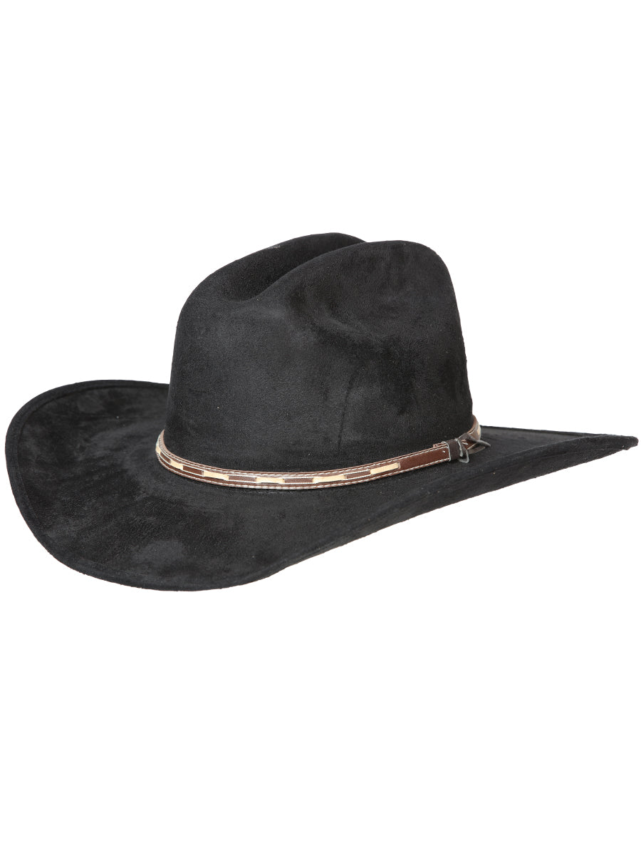 Sombrero Vaquero Horma Monterrey de Gamuza para Hombre 'El General' Cowboy Hat El General Negro