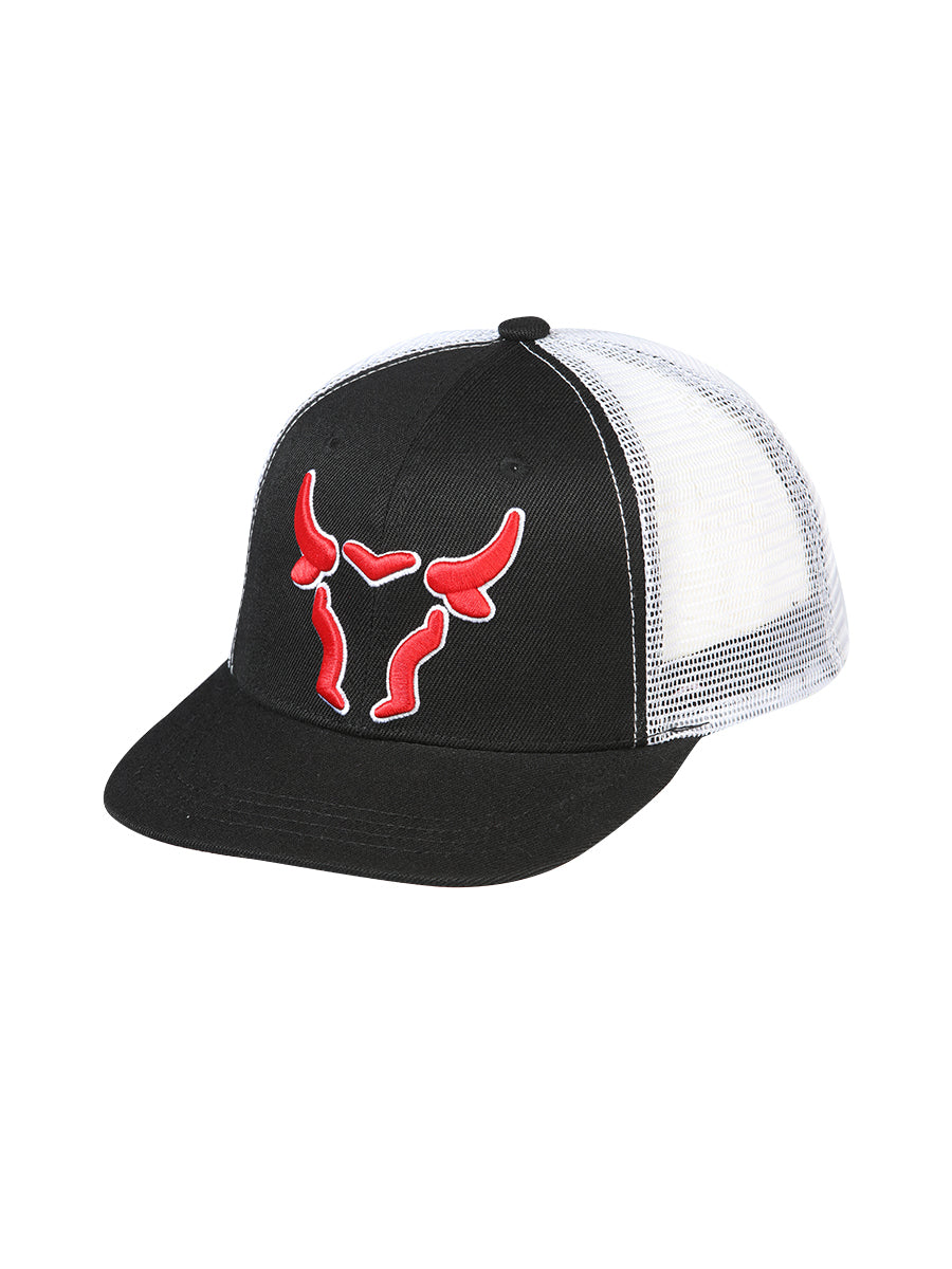 Gorra Bordada Toro de Poliester 'El General' - ID: 44377 Gorras El General Black/White