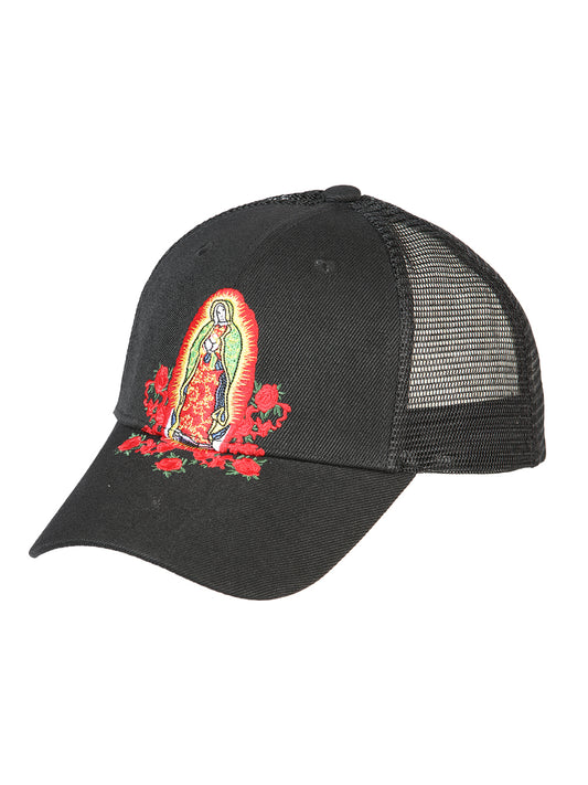 Gorra Bordada Virgen de Guadalupe de Poliester 'El General' - ID: 44380 Gorras El General Black