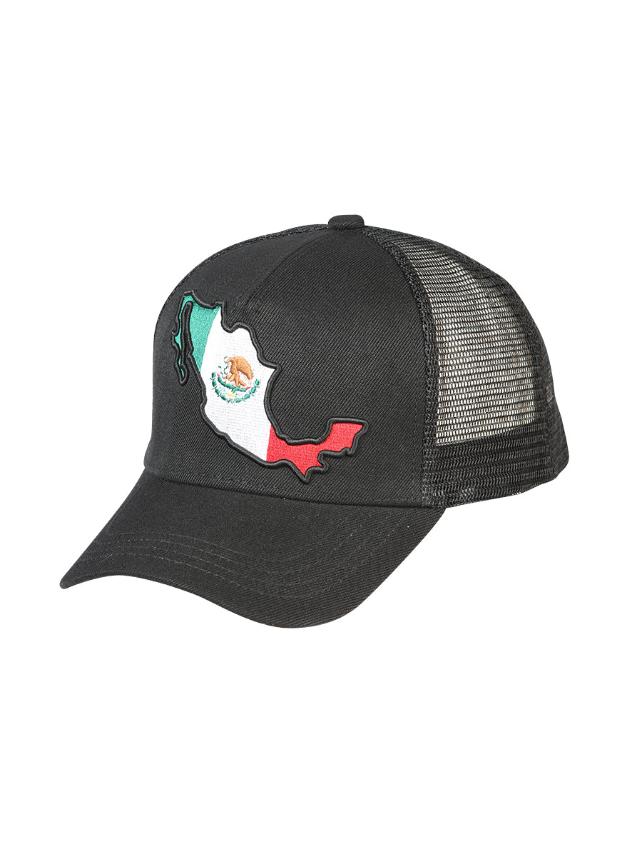 Gorra Bordada Mapa de Mexico de Poliester 'El General' - ID: 44381 Gorras El General Black