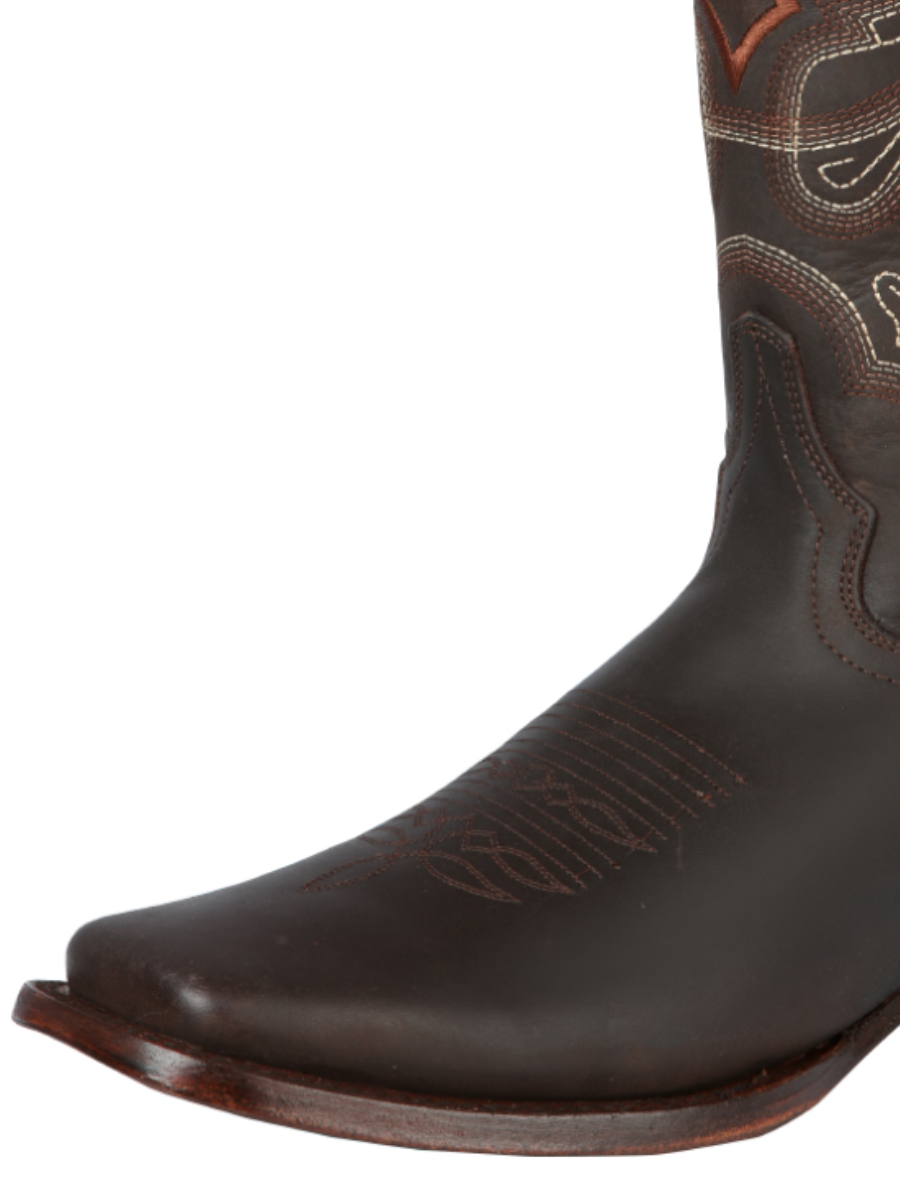 Classic Genuine Leather Rodeo Cowboy Boots for Men 'El General' - ID: 44656