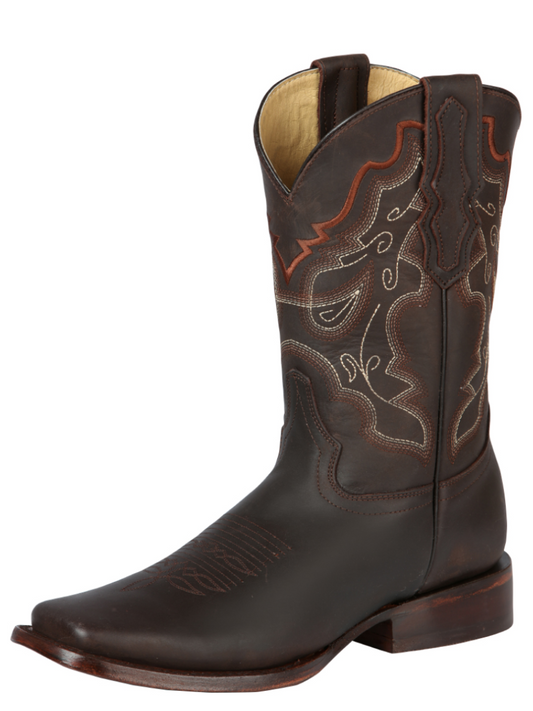 Classic Genuine Leather Rodeo Cowboy Boots for Men 'El General' - ID: 44656 Cowboy Boots El General Cafe