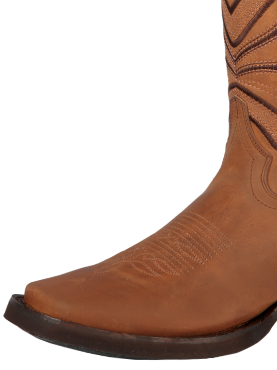 Classic Genuine Leather Rodeo Cowboy Boots for Men 'El General' - ID: 44657