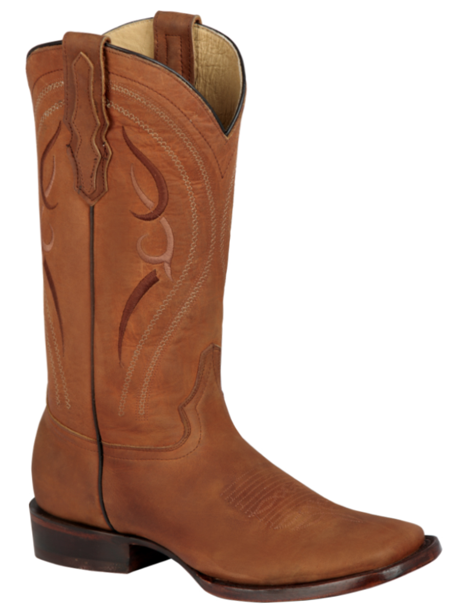 Classic Genuine Leather Rodeo Cowboy Boots for Men 'El General' - ID: 44658