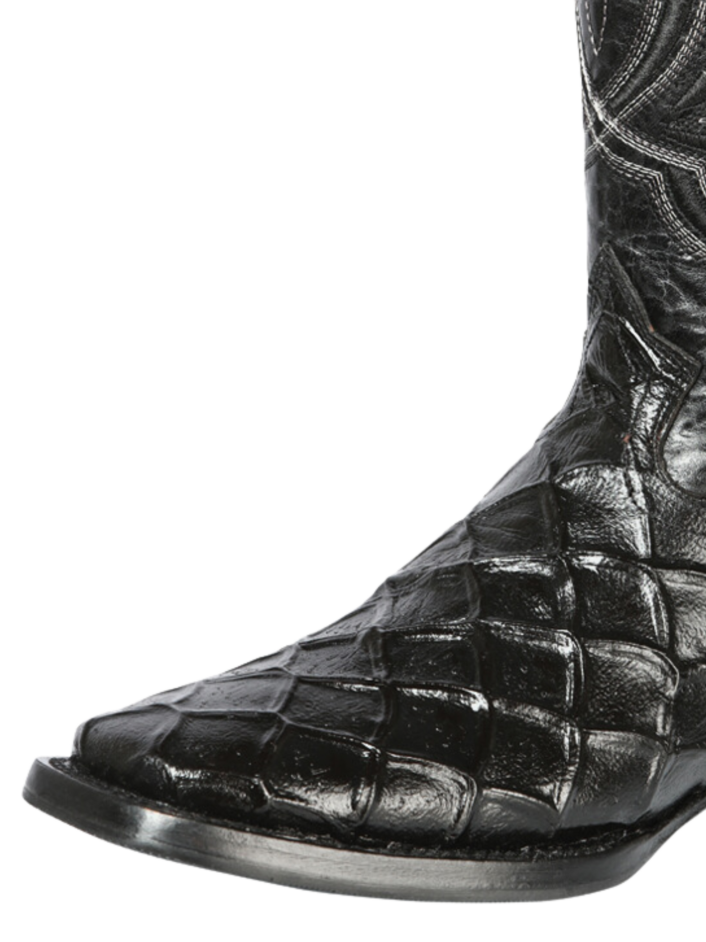 Rodeo Cowboy Boots Imitation of Monster Fish Engraved in Cowhide Leather for Men 'El General' - ID: 44663 Cowboy Boots El General