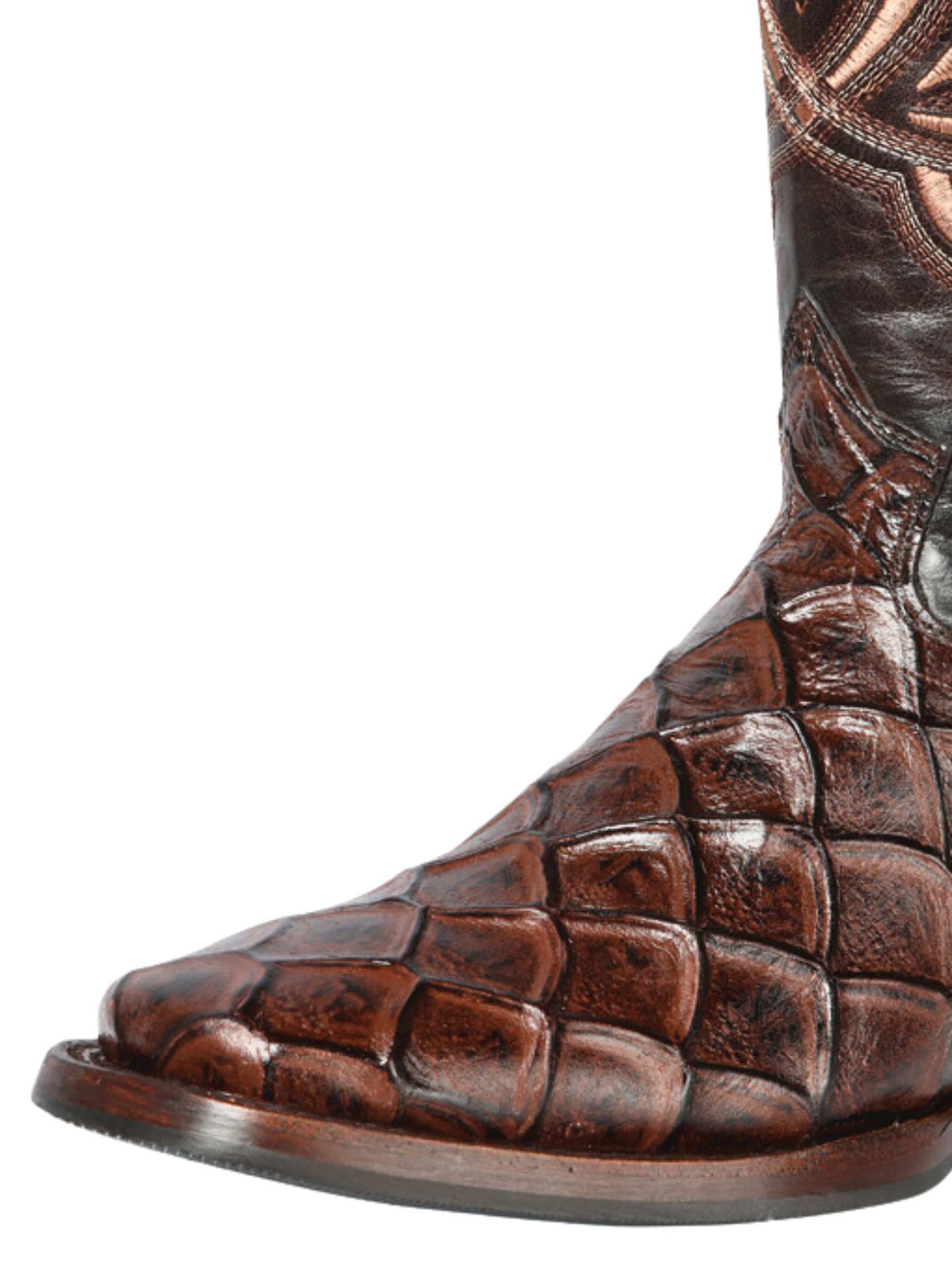 Rodeo Cowboy Boots Imitation of Monster Fish Engraved in Cowhide Leather for Men 'El General' - ID: 44664 Cowboy Boots El General