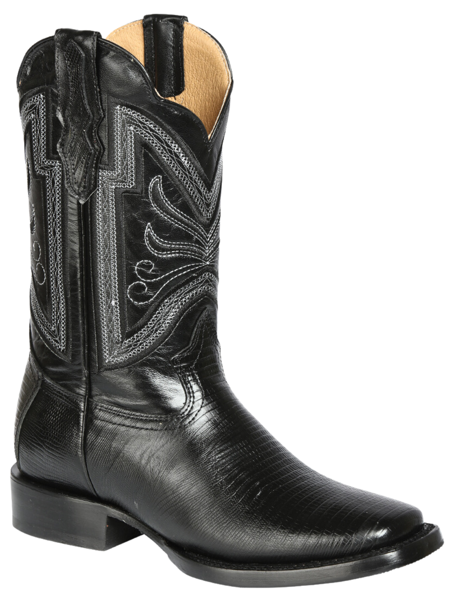 Rodeo Cowboy Boots Imitation of Lizard Engraved in Cowhide Leather for Men 'El General' - ID: 44666 Cowboy Boots El General