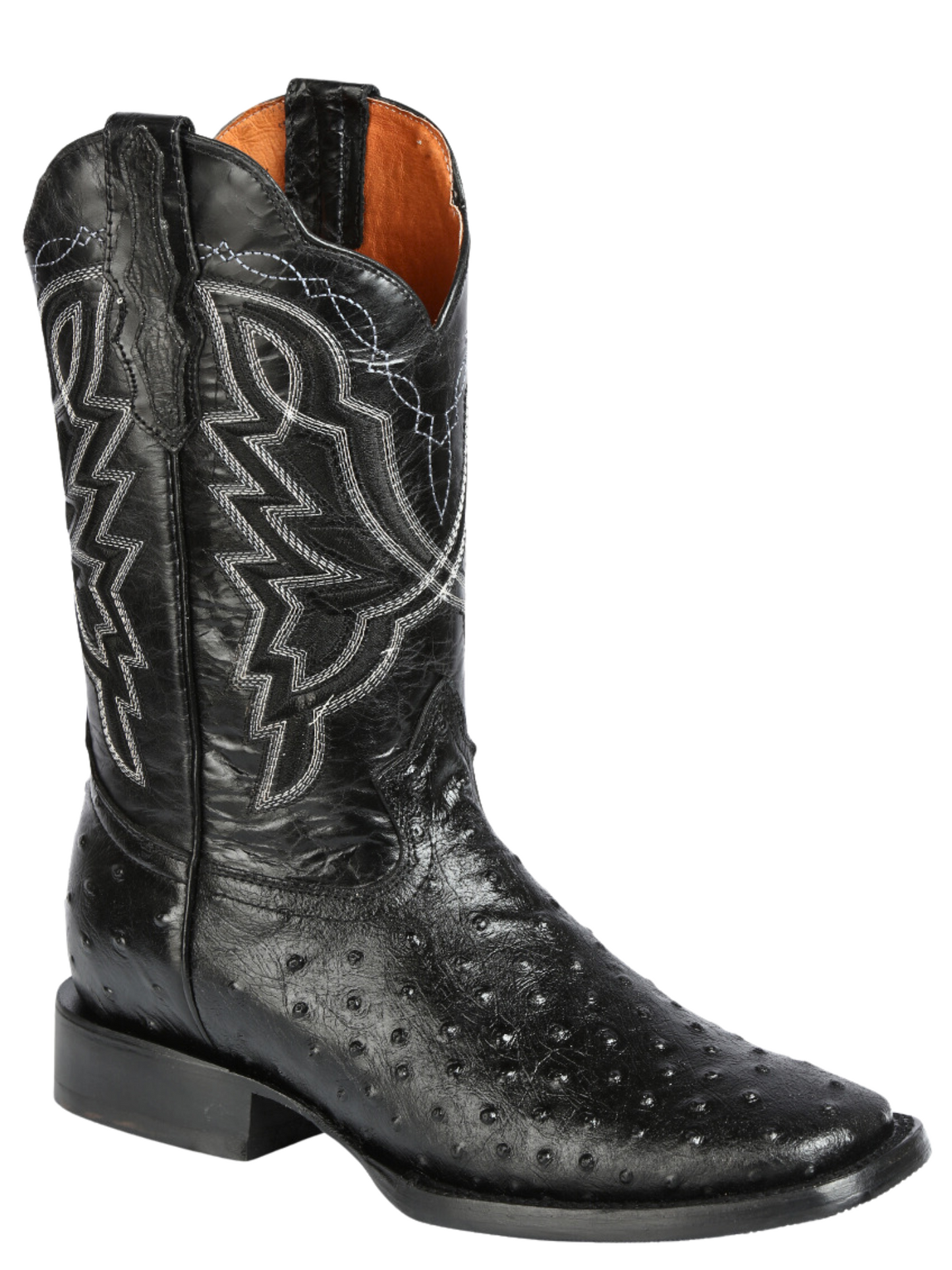 Rodeo Cowboy Boots Imitation Ostrich Engraved in Cowhide Leather for Men 'El General' - ID: 44673 Cowboy Boots El General