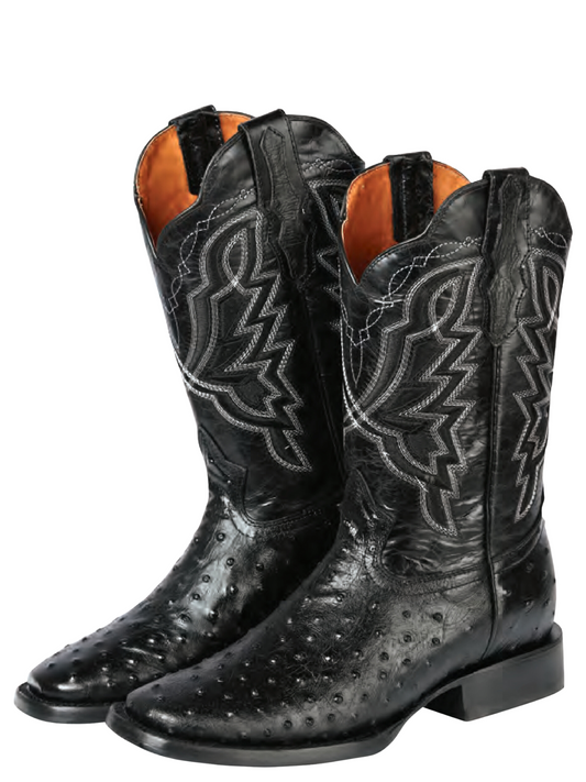 Cowboy Boots Rodeo Imitation Ostrich Engraving in Cow Leather for Men 'El General' - ID: 44673