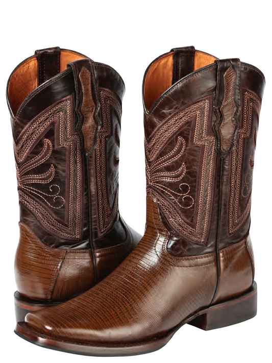 Rodeo Cowboy Boots Imitation of Lizard Engraved in Cowhide Leather for Men 'El General' - ID: 44674
