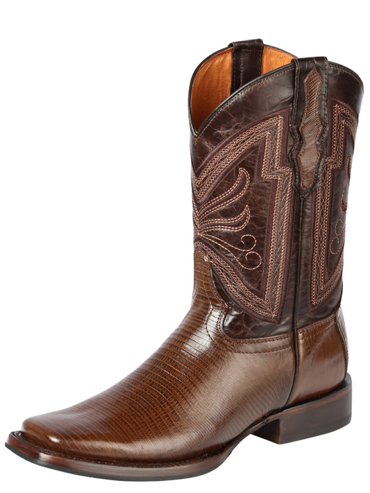 Rodeo Cowboy Boots Imitation of Lizard Engraved in Cowhide Leather for Men 'El General' - ID: 44674 Cowboy Boots El General Cafe