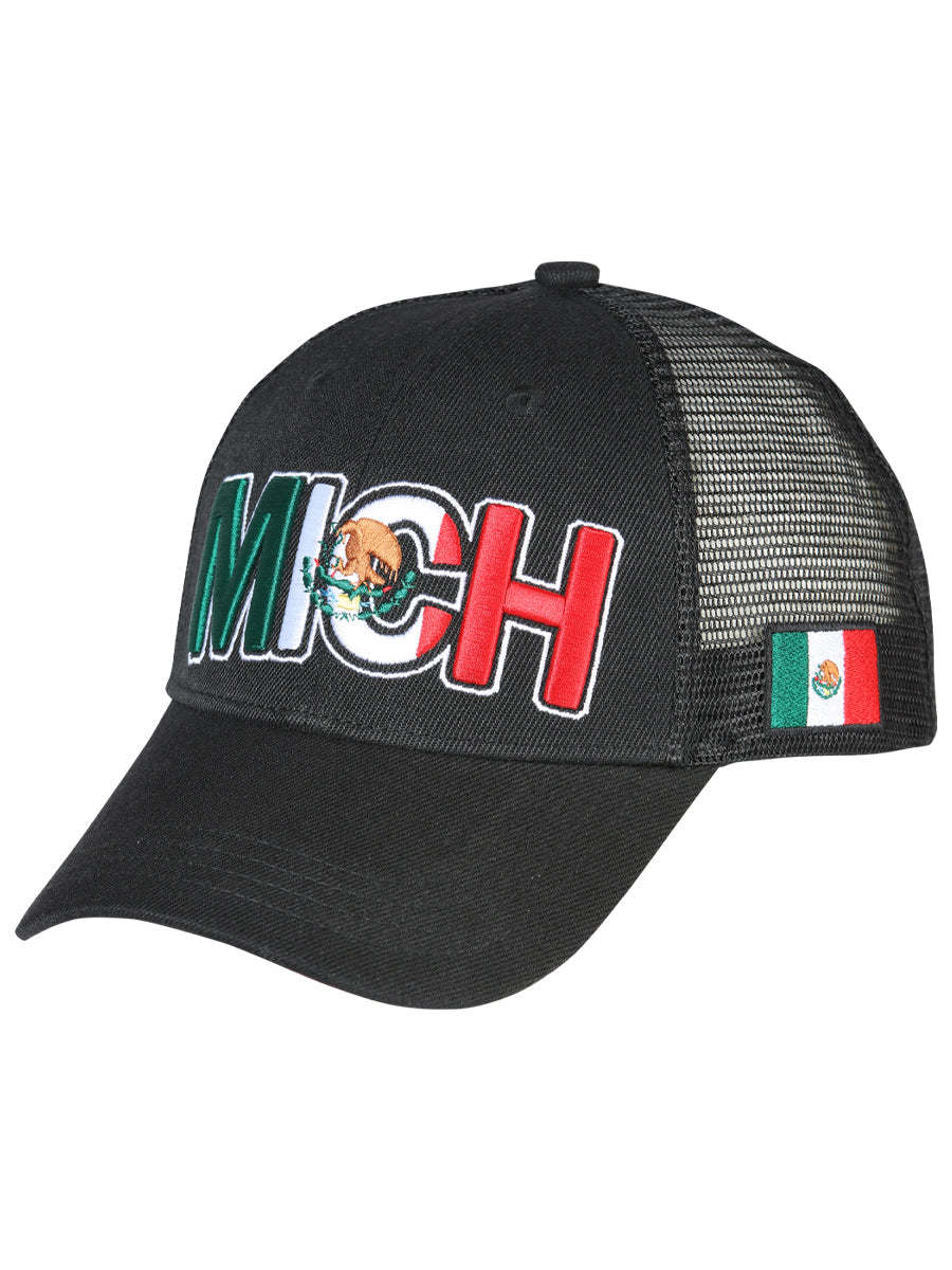 Gorra Bordada Michoacan de Poliester 'El General' - ID: 44784 Gorras El General Black